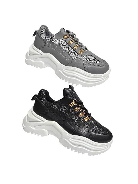 Product Introduction of womens stylish chunky sole fashion trainers with a stunning pattern design,ideal choice for any outfit 9