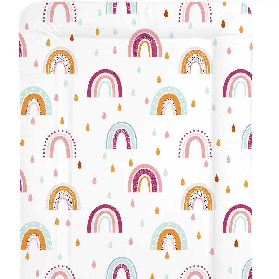 Rainbow Rain Baby Changing Mat - PVC and Foam Material - 79x46cm - Colourful Design baby  changing  mat baby necessities