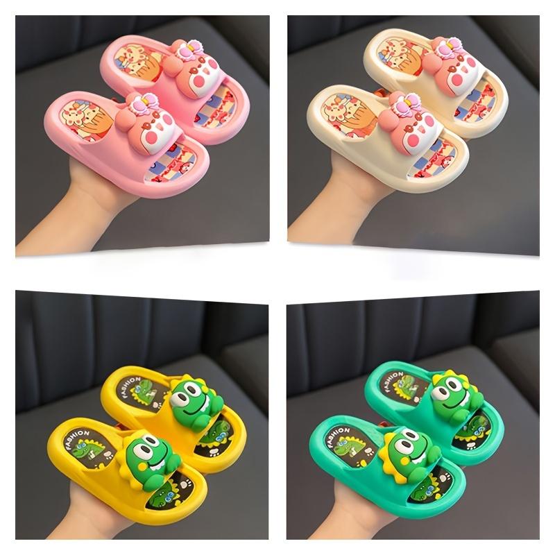 Cute Cartoon Slippers, Anti Slip And Lightweight Open Toe Slippers, Comfortable Home Slippers, Shower Shoes, All Seasons Footwear Walking Shoes Women Girl Flipflop Slide 8