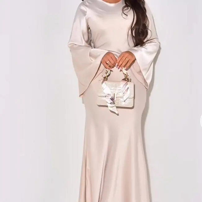 SATIN FLARED MAXI DRESS 1