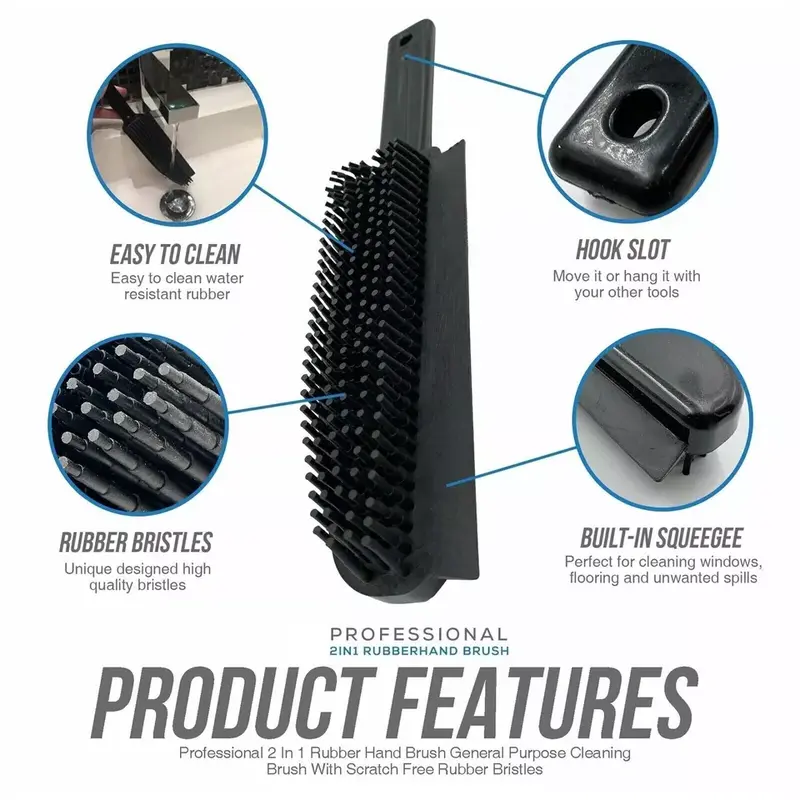 Professional Rubber Pet Hair Remover Brush for Car and Home Cleaning 3