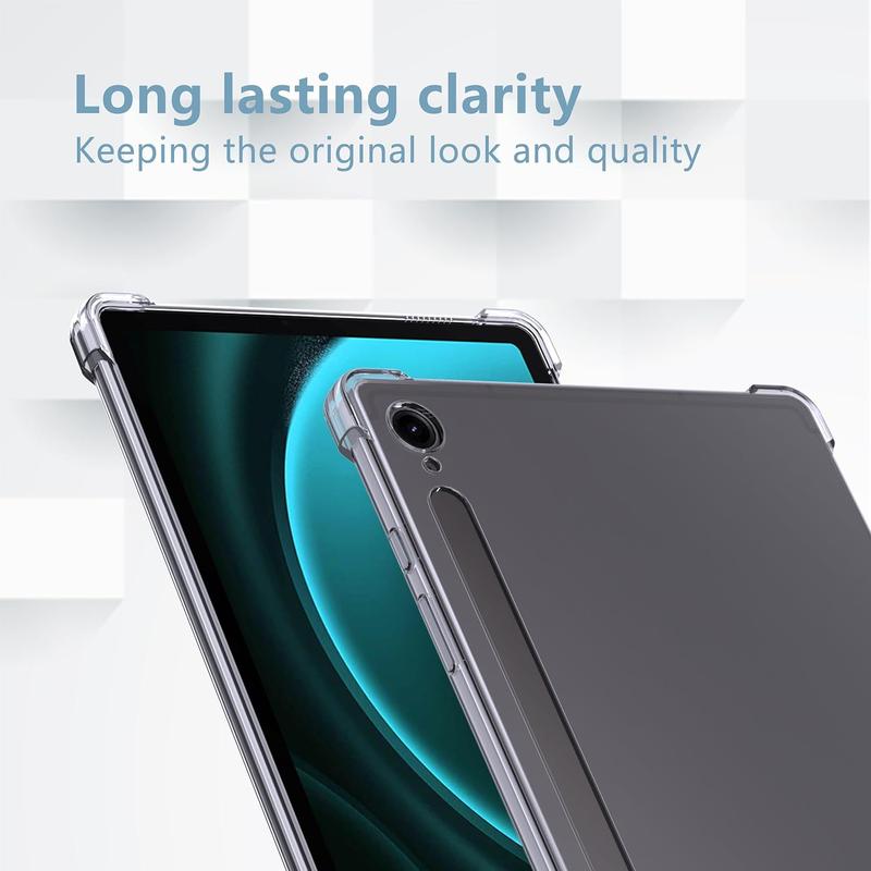 Case for Samsung Galaxy Tab S9 FE 10.9-Inch 2023 (SM-X510/X516B/X518U), Ultra Slim Soft Flexible Transparent TPU Skin Bumper Back Cover Shell for Samsung Galaxy Tab S9 FE 2023, Clear Accessories Computer Tablet Handheld Protection Protective Casing 1