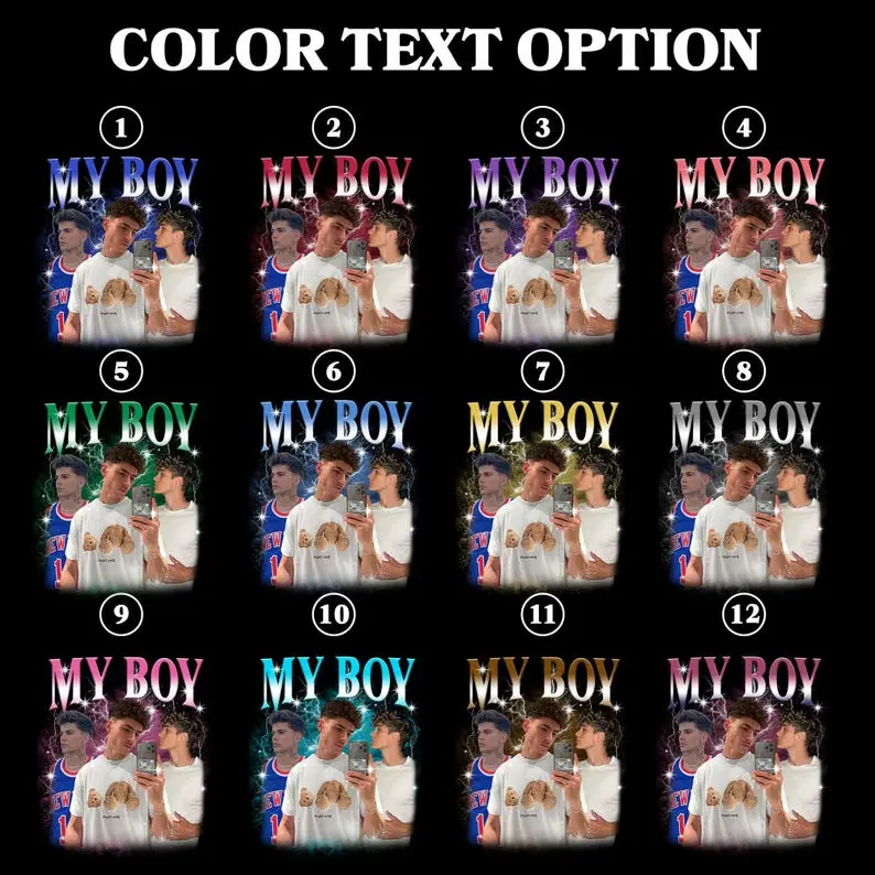 Custom Photo Girlfriend Boyfriend Face T-Shirt, 90s Retro Vintage Bootleg Shirt with Face, Personalized Pictures Tee for Couple 4