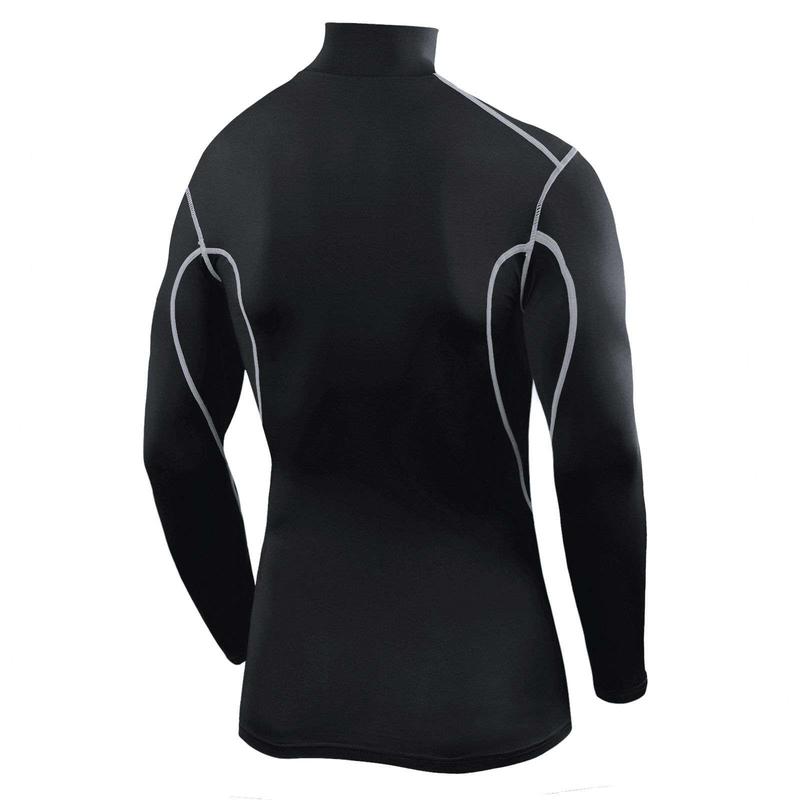 TCA Men's Pro Performance Mock Neck Compression Base Layer Football Running Long Sleeve Thermal Under Shirt 1