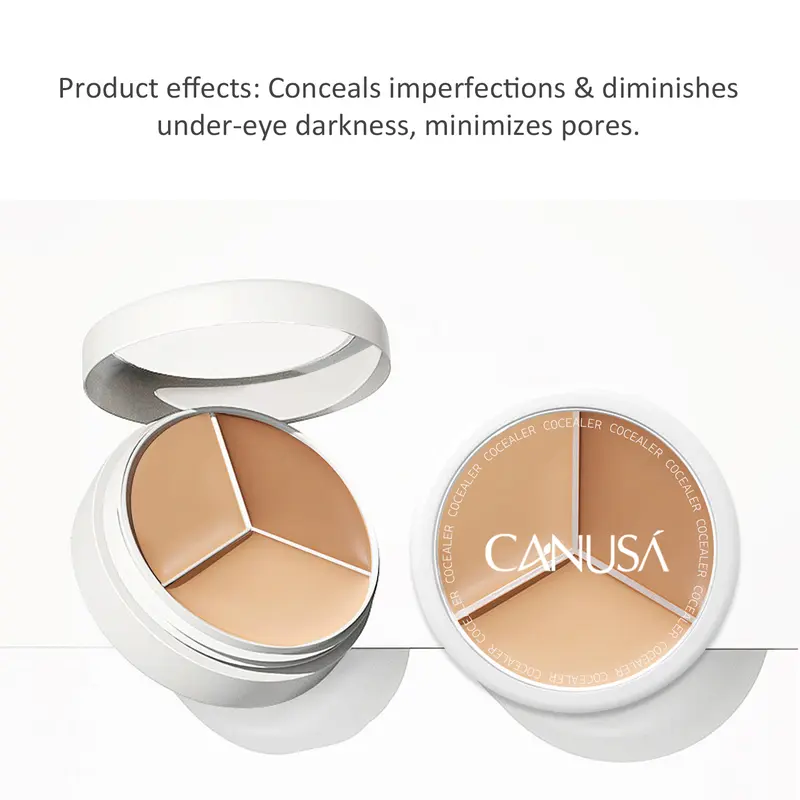 Canusa Concealer Full Coverage Tri-Color Foundation with Waterproof Formula - Flawless 4