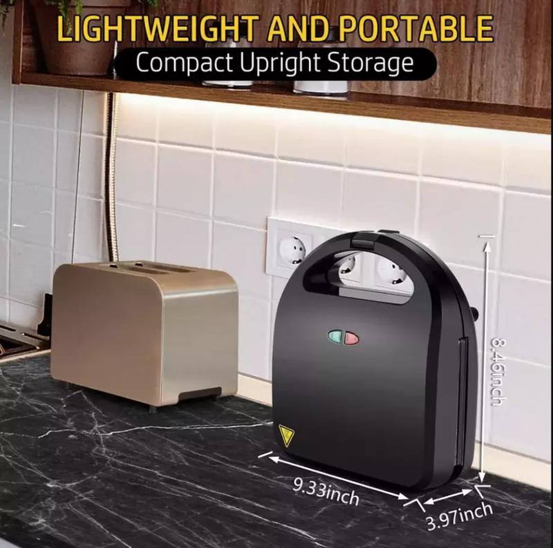 3-in-1, SANDWICH TOASTER WAFFLE MAKER IRON TOAST PANINI PRESS NON-STICK Interchangeable Non-Stick Cooking Plates, Waffle, Panini Press, Snack Maker, Toastie Sandwich Toaster, LED Indicator Lights, 750 W, Black 5