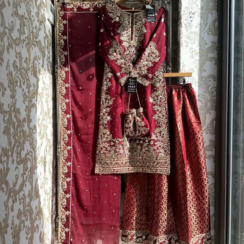 Long kameez Length 45” & Banarsi Plazo Suit