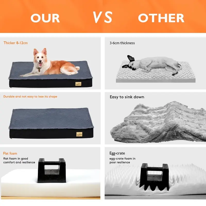 Machine Washable Large Dog Beds for Dogs Orthopedic Dog Bed for Medium Large Dogs Waterproof Lining Non-Slip Bottom 6