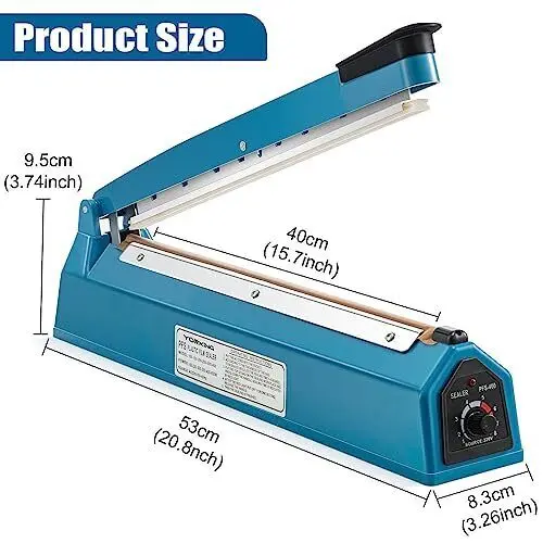 Impulse Heat Sealer Plastic Bag Film Food Sealing Machine - 200/300/400mm 2