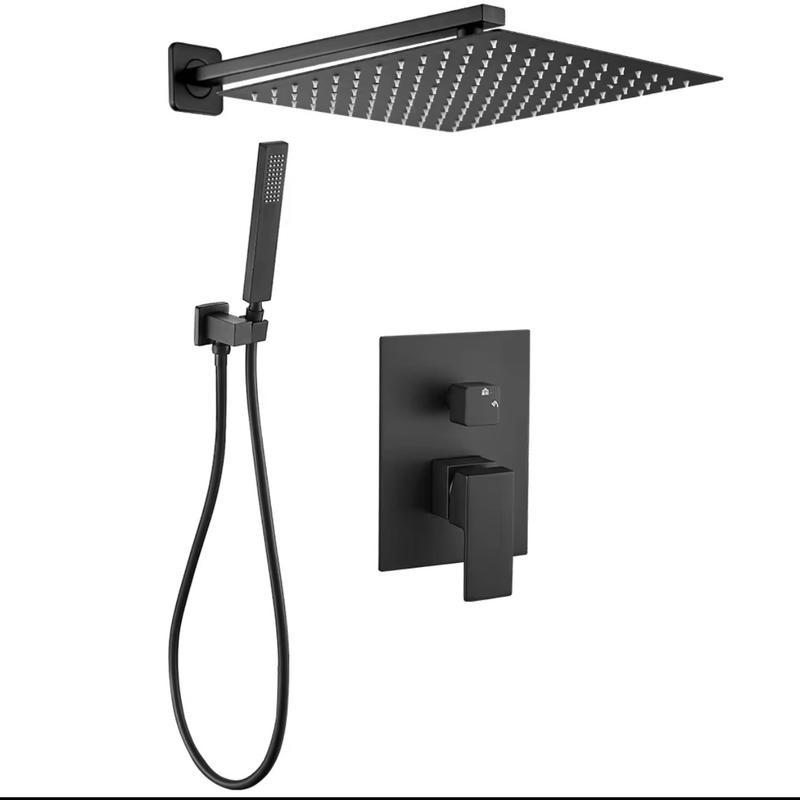 Luxury Thermostatic Rain Shower Set – Brass Square Concealed Mixer Tap | Matte Black, Gold, Chrome 2