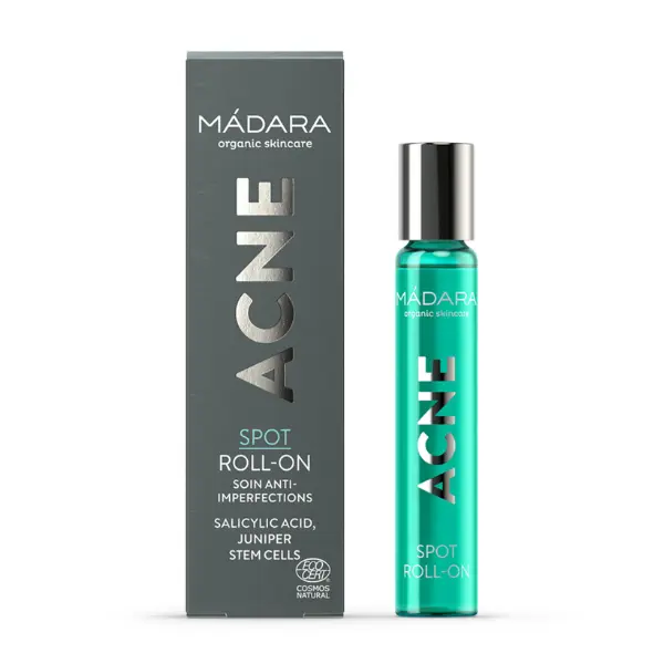 MÁDARA ACNE Spot Roll-On 8ml, 2% Salicylic Acid | Fast-Acting Blemish Treatment for Acne-Prone Skin | Reduces Breakouts & Inflammation | Vegan, Cruelty-Free, COSMOS Natural