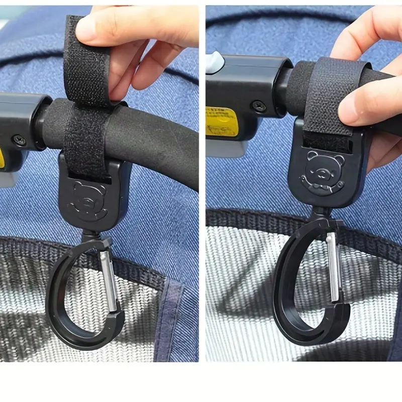 2pcs Baby Stroller Hooks For Bag, Electric Bottle Car Hanging Hook, High Landscape Car Hook Rotating Car Hanging Buckle Accessories 4