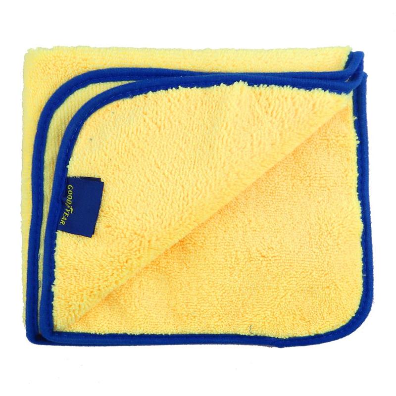5pc Goodyear Microfibre Buffing Cleaning Polishing Lint Free Towel Cloth 40x40cm Household Microfiber Absorbent Yellow Wipe 2
