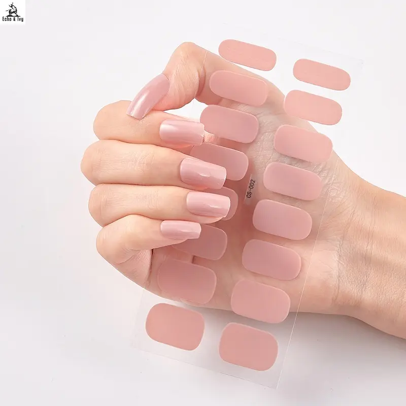 E&I    Mixed & Nude Colors Oval - Shaped Glitter Nail Polish Stickers for All Skin Types, Easy to Apply
