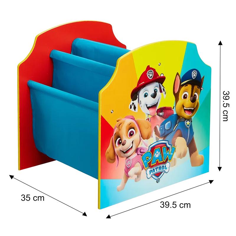 Kids Paw Patrol Sling Bookcase Unit with 4 Shelves, Children's Kids Wooden Furniture Book Shelf, Chase Skye Rocky Pawpatrol 6