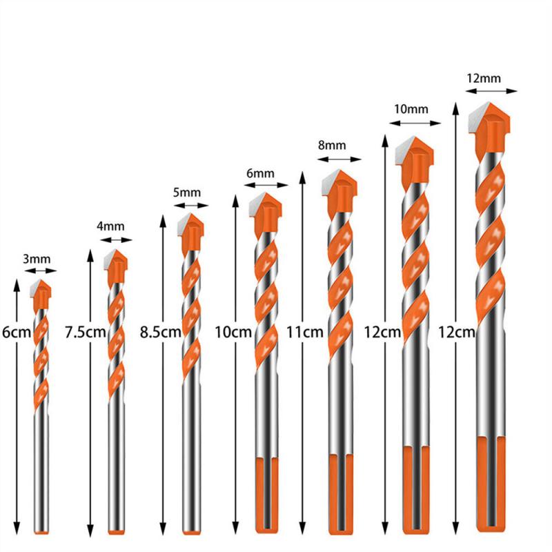 7PCS Professional Masonry Drill Tungsten Carbide Tip Drill Bits, Tile Drill Bits Set, Industrial Strength Tile Drill Bits Set for Tile/Brick/Plastic/Cement/Wood/Glass/ETC (3 4 5 6 8 10 12mm) 4