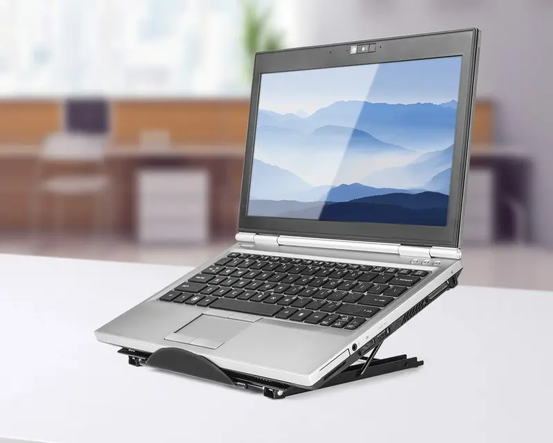 High Quality Black Adjustable Laptop Mesh Stand Folding Portable Desktop iPad Holder Office Support 2