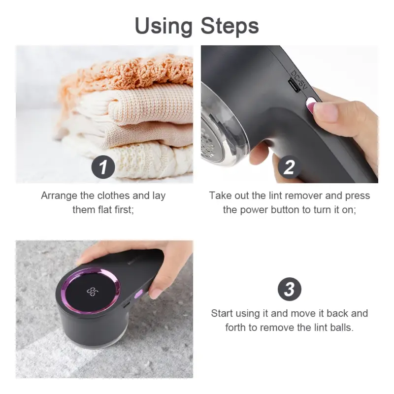 Electric Lint Remover Rechargeable Bobble Fabric Shaver for Clothes Clothing NEW 3