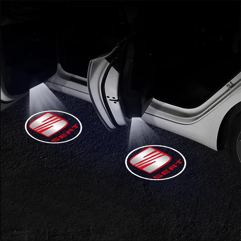 2/4Pcs Car Door Welcome Laser Led Projecto Wireless Logo Light For Seat Leon 5f 1p Ibiza 6l 6j Arosa Ateca Altea FR Arona Cupra 6