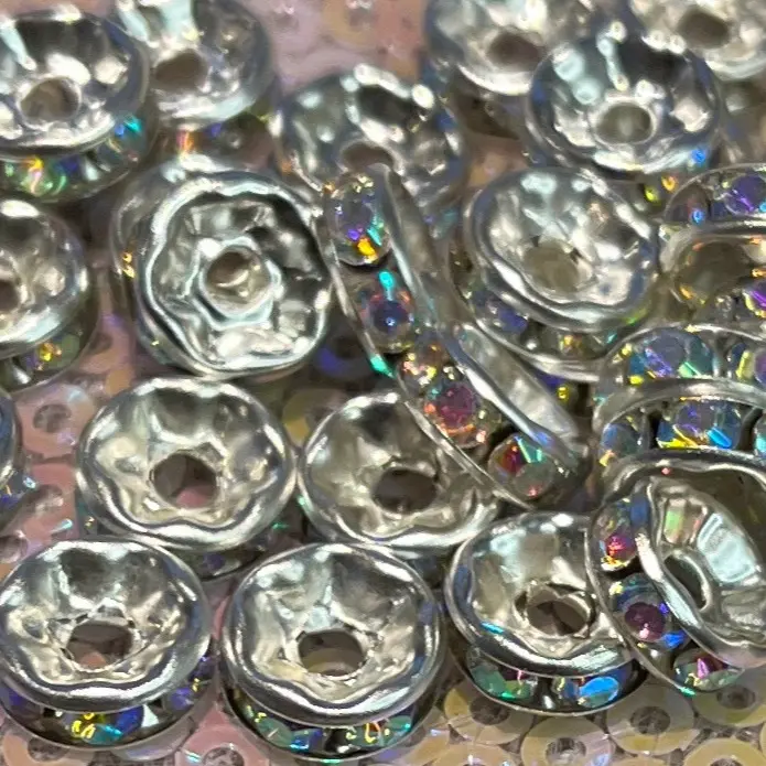 8mm Rhinestone spacers variety of colours to choose from