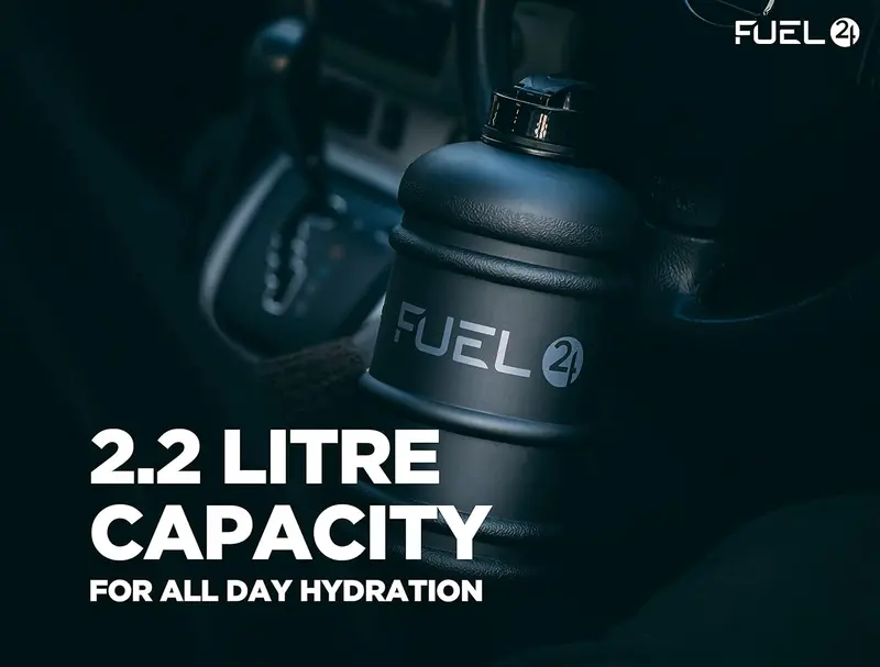 Fuel24 Jug - 2.2 Litre Water Bottle - Extra Strong Flex Material - Drop Proof, Pop or Straw Cap Options - 2.2L Large Gym Sports Bottle, BPA FREE 3