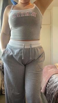 Product Review of Kaiia Contrast Trim Cami Vest Top Grey Marl & Pink from M**🤎 0