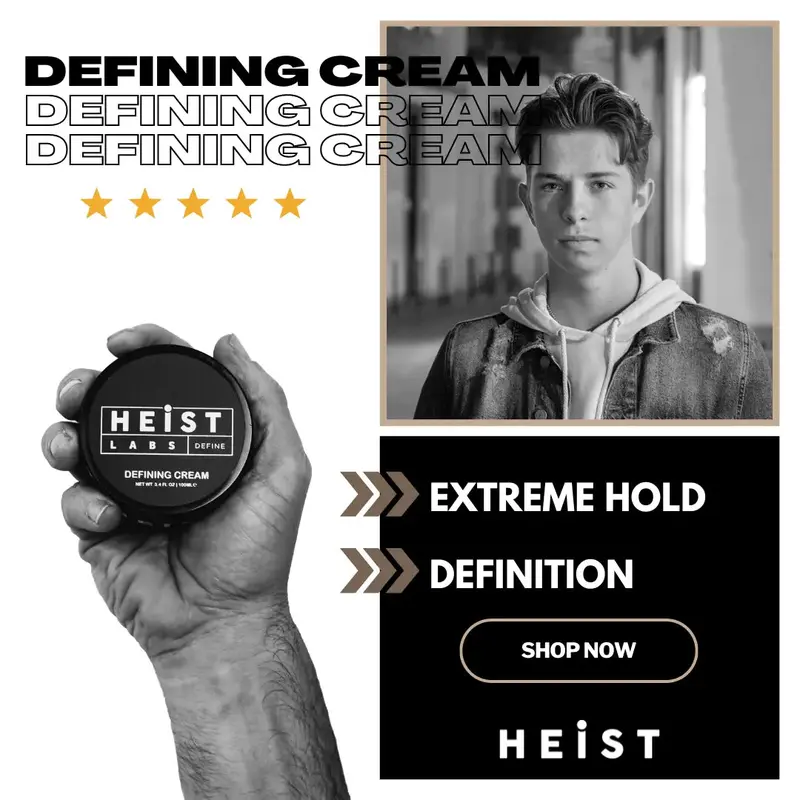 Heist Labs Defining Cream 100ml – Professional Styling with Extreme Hold & Definition, Ideal for Pompadour & Slick Back, Lavender & Vanilla Scent, Paraben & Sulphate Free, for All Hair Types 1