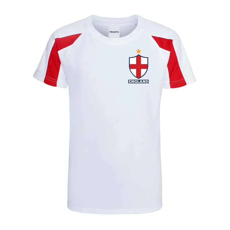 Children Personalised Kids England Flag Badge Style Away Football Kit Boys Girls Quick Dry Breathable Comfortable 1