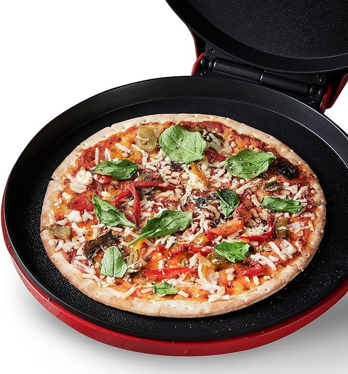 MisterChef Countertop Pizza Maker 1450W Non-Stick Ceramic Plates, 12 Inch / 30cm, 2,3 Metal, Indoor Electric Pizza Oven for Crepes, Pancakes, Free Recipe Book, Red 2