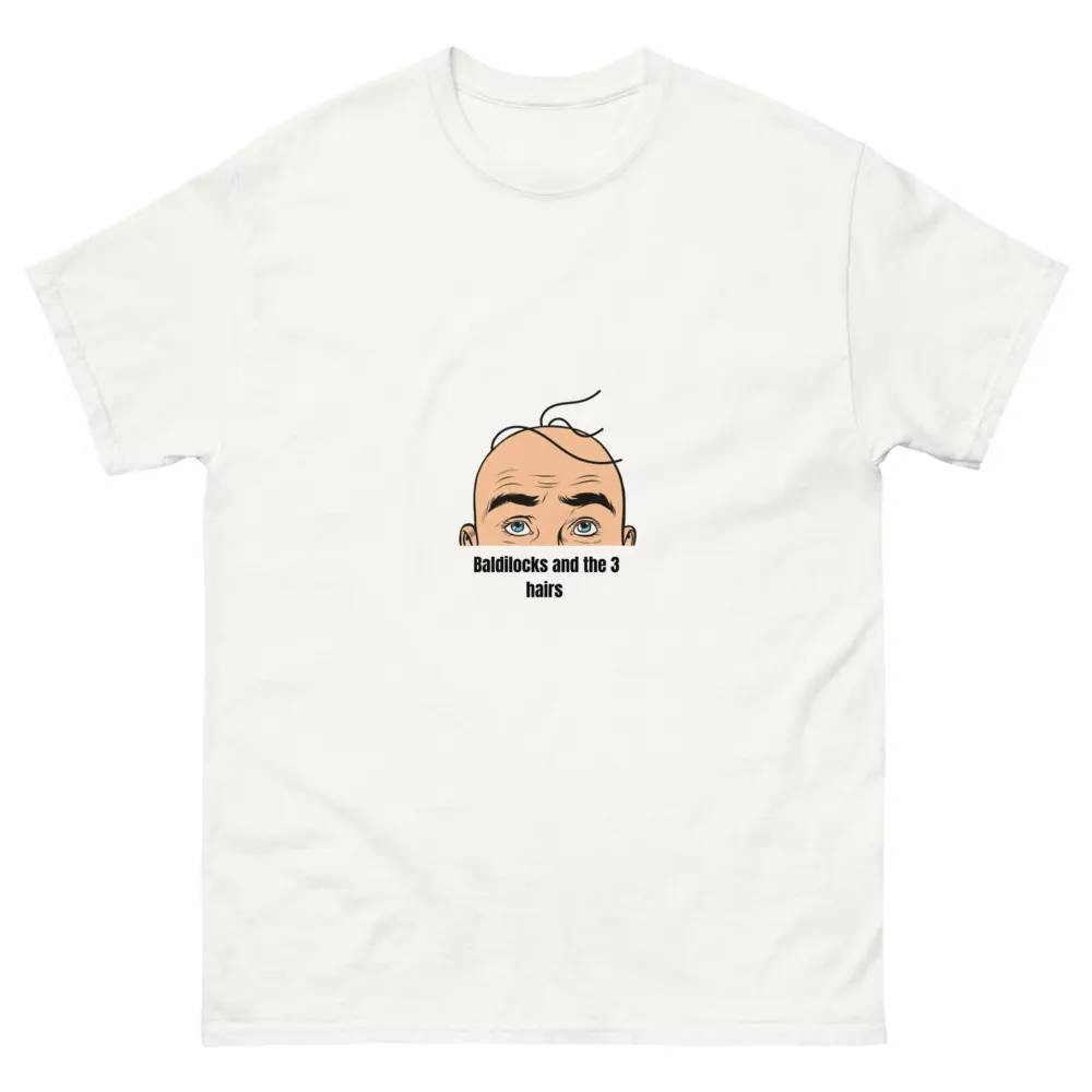 Funny Bald Baldilocks T-Shirt - Men's Classic Cotton Top Fabric Menswear Fabric Menswear Hem Polyester Yarn Tshirt Soft Casual Tropical Shortsleeve