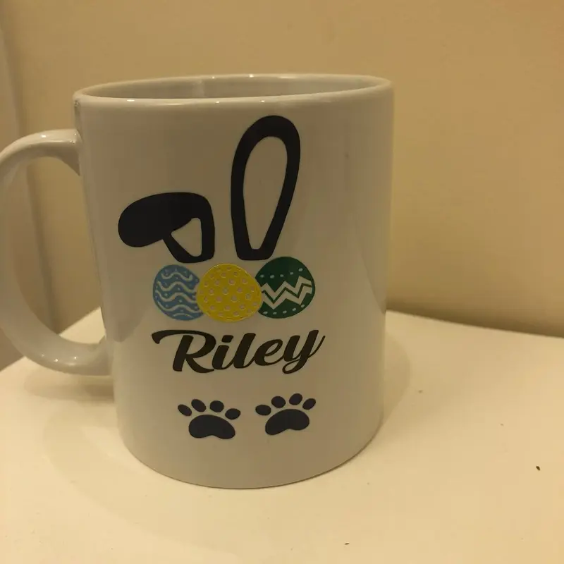 Personalised Easter mug Ceramic Drinkware Reusable Washable Cup Reuse Drink Coffee 1