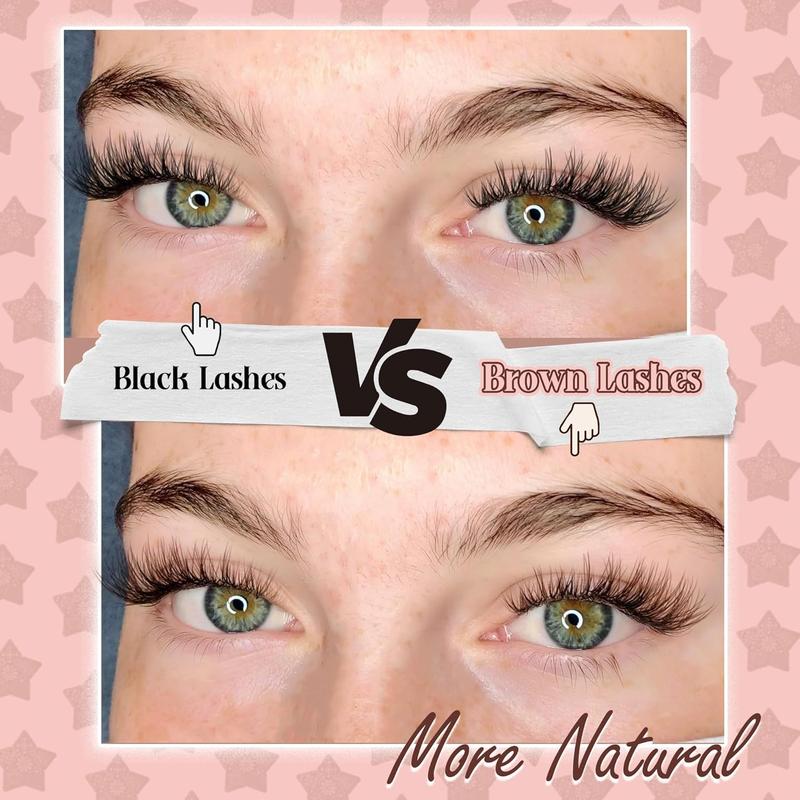 Natural Brown Lash Extensions Wispy Eyelash 168 Pcs C Curled Synthetic Mascara Pack for Everyday Wear - Eyelashes Extensions, Cosmetic  Daily Makeup Eyelash Extension 2