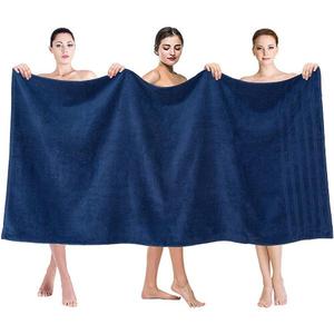 2 Super Jumbo Towels - Plus Size ~90x180cm - High GSM (650 & 550) for Ultimate Absorbency Personal Smooth Plain luxury towel  Beige