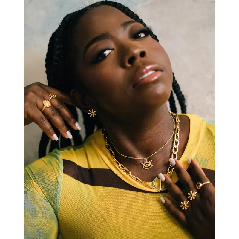 Stephanie Yeboah Anansi Green Onyx Stud Earrings 2