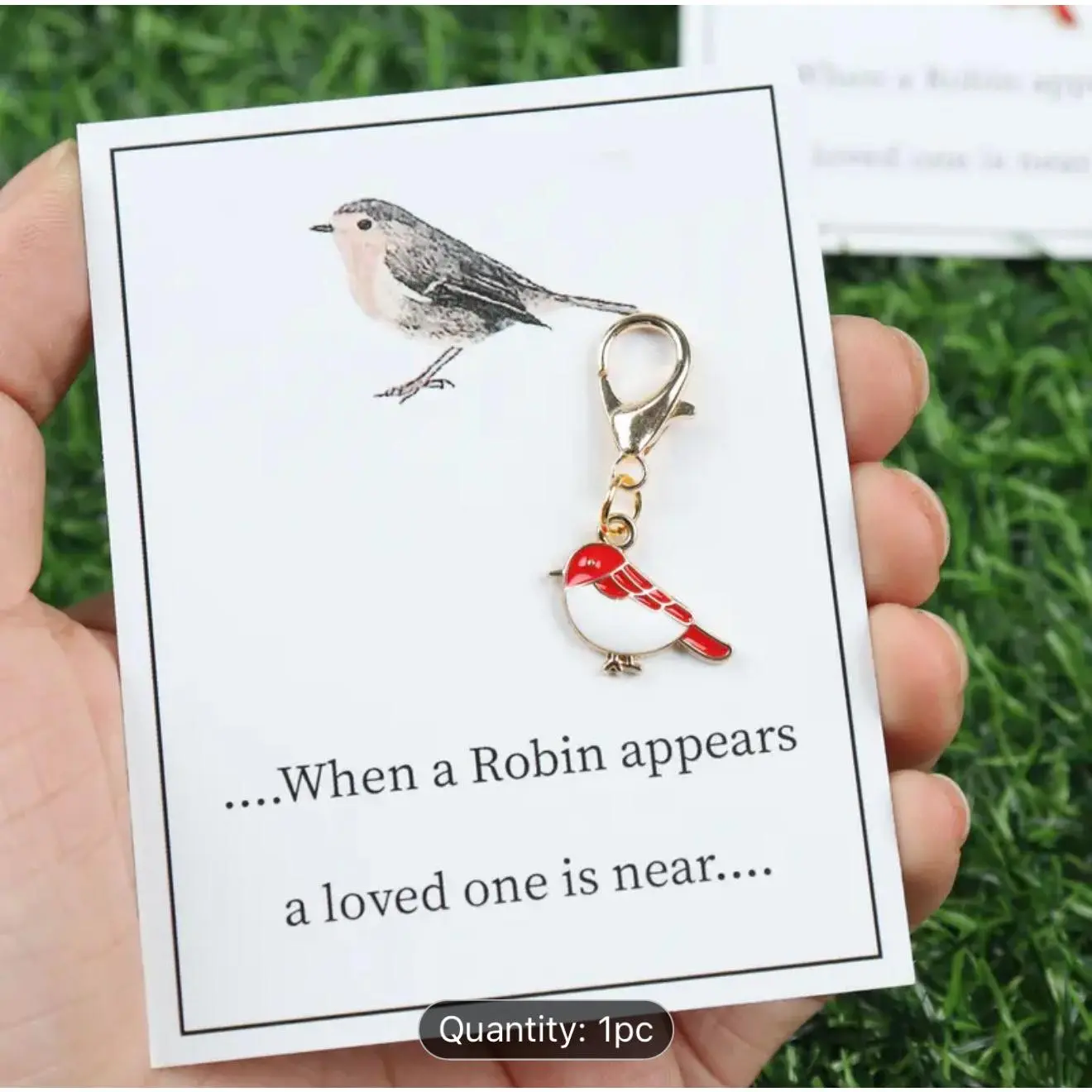 Robin Bird Keyring when Robins Appear Lost Loved Ones Are Near Bereavement Gift