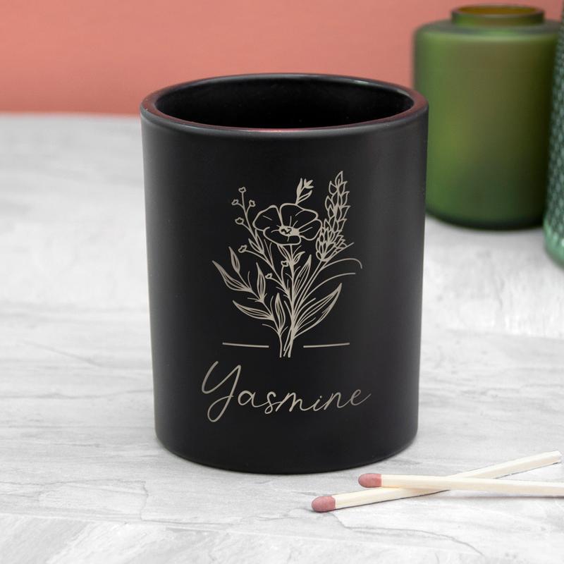 Personalised Bouquet Glass Candle Holder - Home Decor Gift, Floral Decoration 5