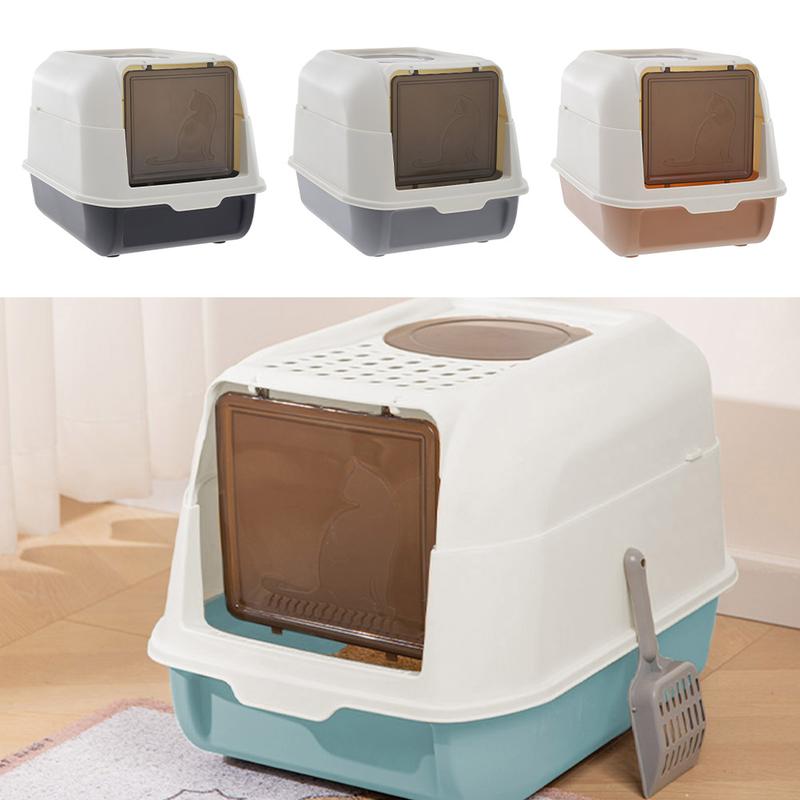 Lifeideas Large Fully Enclosed Hooded Top Entry Cat Litter Box With Scoop,Anti-Splash Kitten Litter Tray,Cat Toilet Cat Pan For Indoor Oudoor,Pet Supplies 7