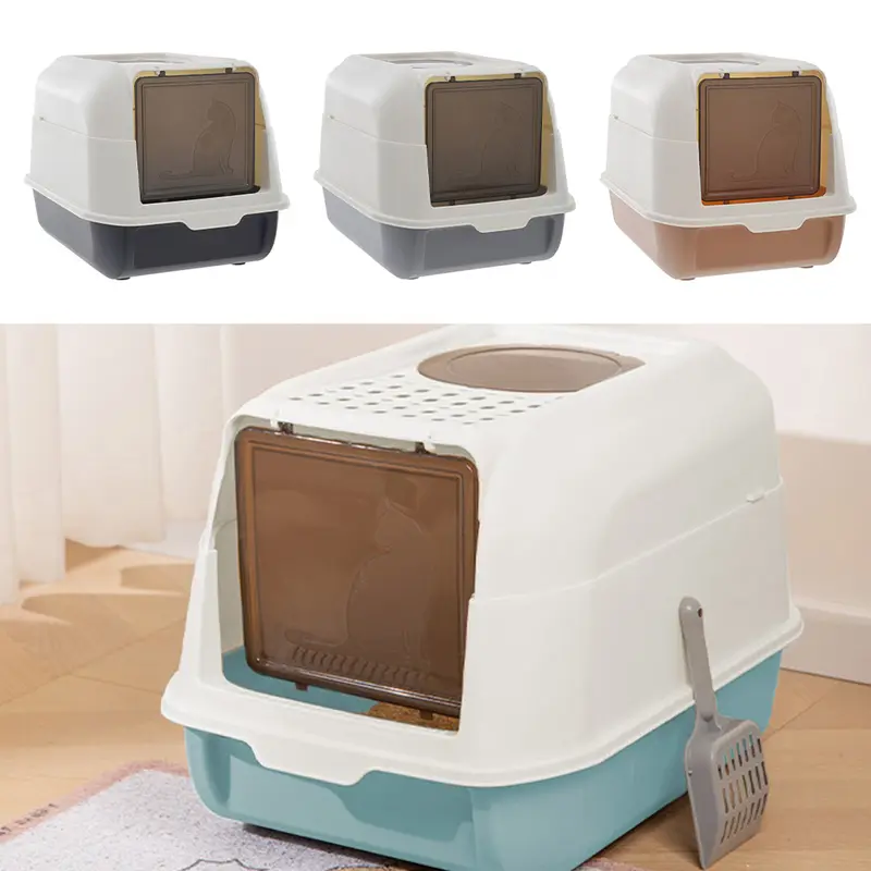 Lifeideas Large Fully Enclosed Hooded Top Entry Cat Litter Box With Scoop,Anti-Splash Kitten Litter Tray,Cat Toilet Cat Pan For Indoor Oudoor,Pet Supplies 7