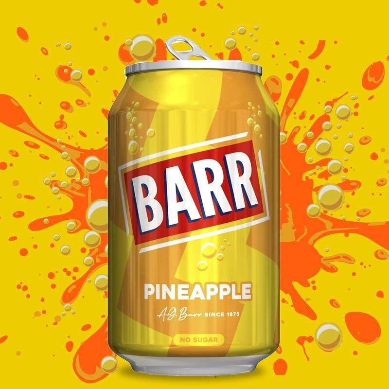 Product Introduction of 24 Pack Sparkling Pineapple Soda, Zero Sugar Pineapple Flavored Fizzy Drink, Fizzingly Fun, 330ml Cans Beverage 5