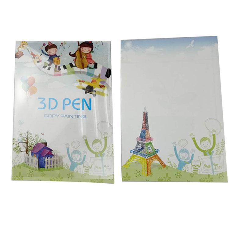 3D Printing Drawing Book and 5 meters/10 colors totaling 50 meters of PLA , Reusable Colorful 40 Patterns Thick Paper Template with a Clear Plate, Painting Graffiti Template for 3D Pen Kids DIY Gift posca pens 5