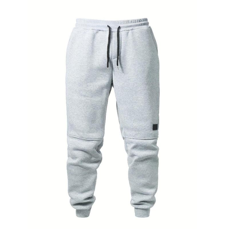 3pcs Men's Casual Solid Color Joggers, Men's Drawstring Pants With Pockets For Sport And Casual Wear Fabric Menswear Polyester Stretch 7