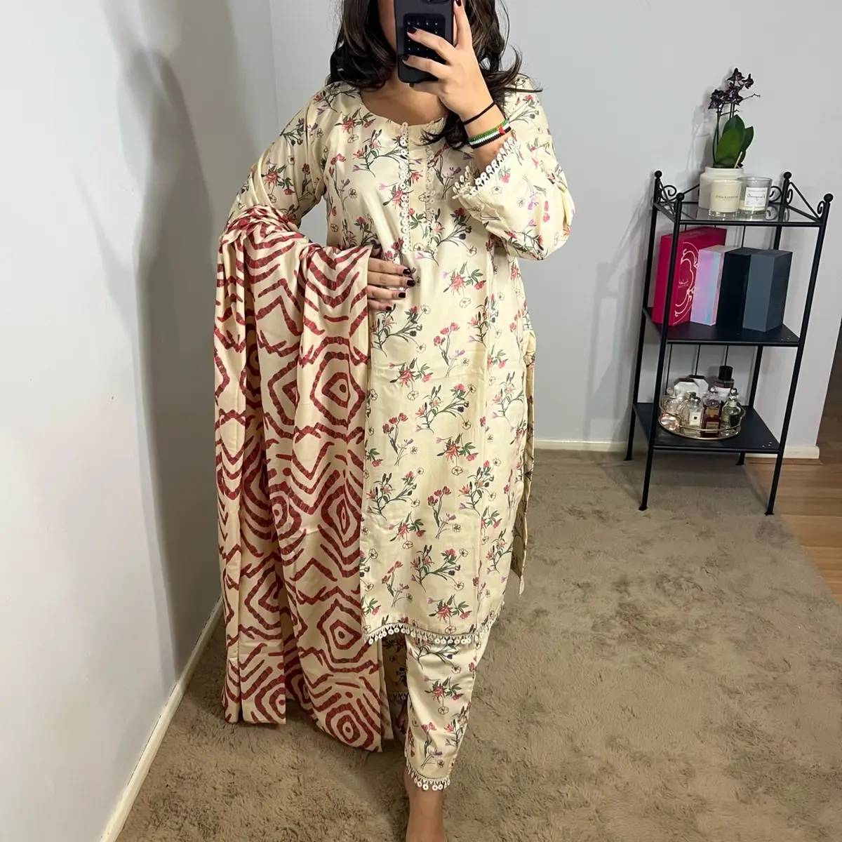 Baroque Digital Print Dhanak 3 Piece Women’s Asian Suit- Winter