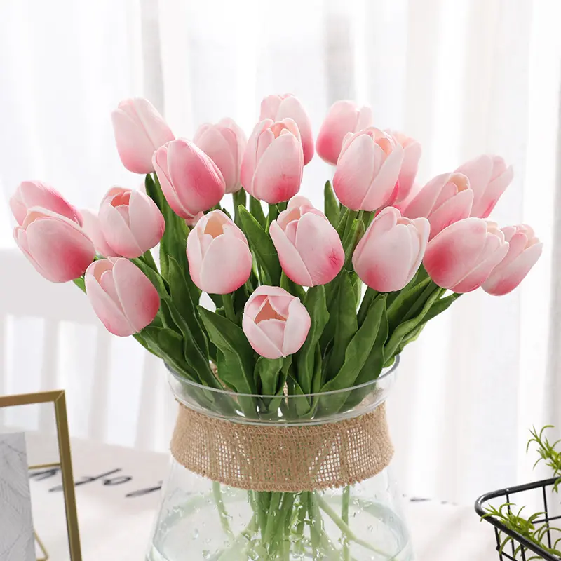 FLW007  Mini  Artificial Tulip Stem in Pink Mix (1 piece) 0
