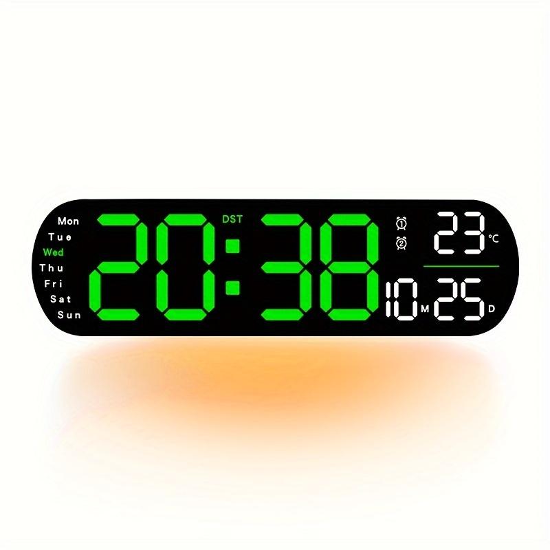RAZZAQ MART SHOP Large Digital Wall Clock with Remote Control, Dual Alarm, DST, 10-Level Brightness, LED Night Light, USB Powered, Cordless or Plug-In Use, Ideal for Bedrooms, Living Rooms, or Offices (Batteries Not Included) 8
