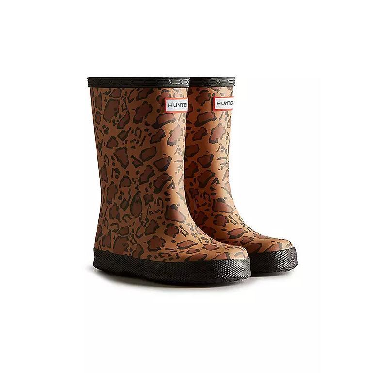 Hunter Kids Hybrid Leopard Brown Print Boots 2