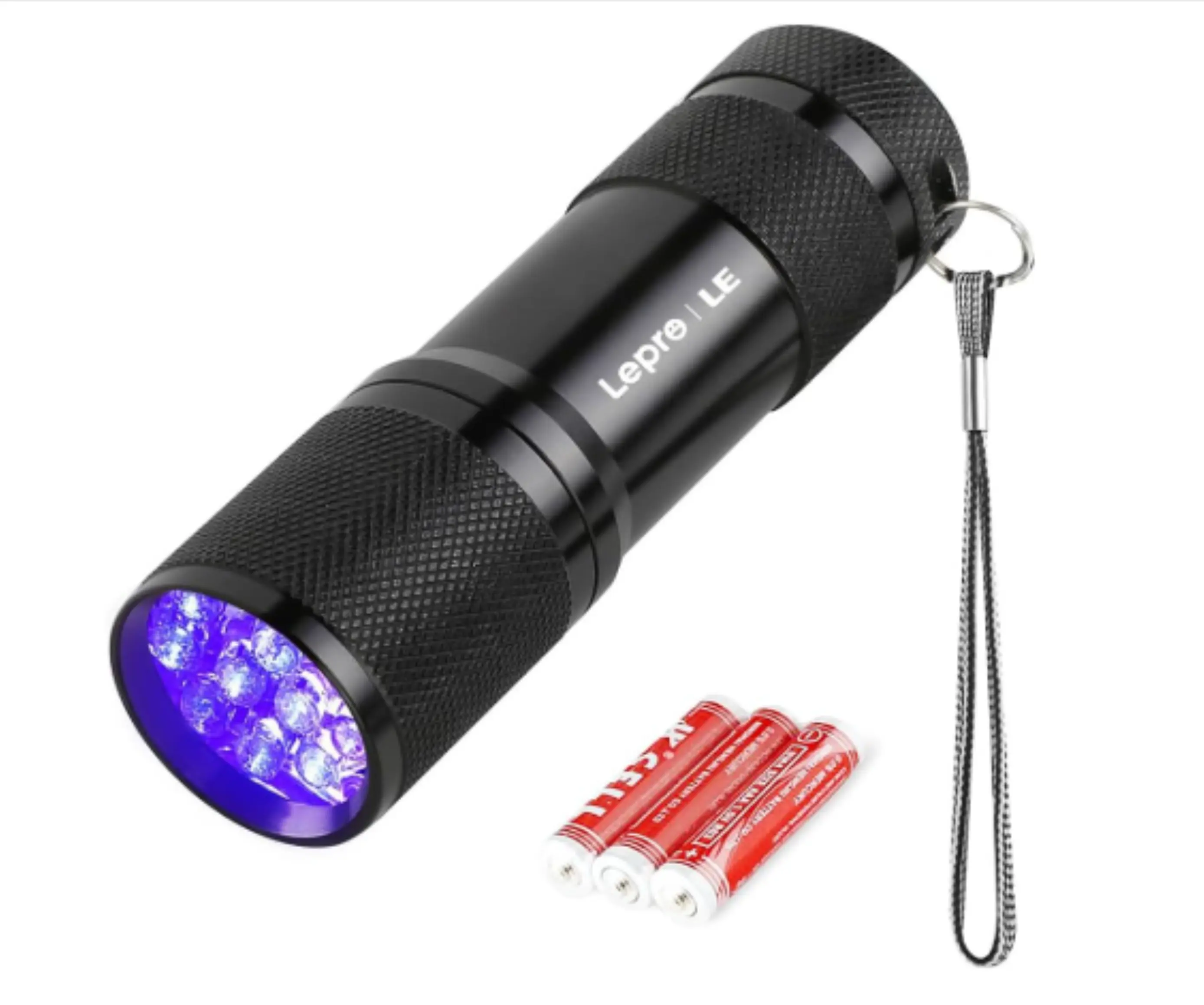 Powerful 9 LED UV Blacklight Torch – 395nm Ultraviolet Flashlight for Detecting Pet Urine, Stains, Bed Bugs & More – Portable Handheld UV Light with 3 AAA Batteries Included