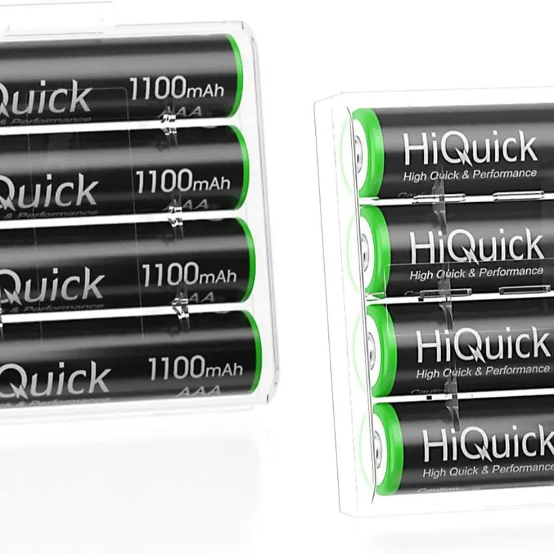 8-slot AA AAA LCD Battery Charger, 5V 2A Fast Charging Function, Type C and Micro USB Input, with 4 x 2800mAh AA and 4 x 1100mAh AAA NI-MH Rechargeable Batteries, Battery and Charger Set 6