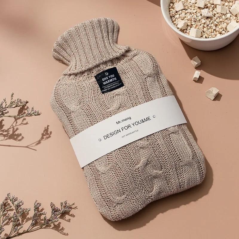 1 L Hot Water Bottle with matching plush soft cover and an extra cover free Leakage Proof Leakage Proof Long-lasting Rubber Leakage Proof Comfortable Cozy 4
