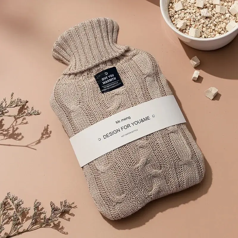 1 L Hot Water Bottle with matching plush soft cover and an extra cover free Leakage Proof Leakage Proof Long-lasting Rubber Leakage Proof Comfortable Cozy 4