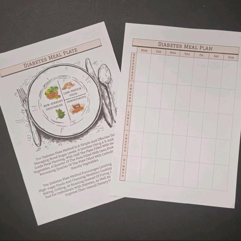 Diabetes Meal Plan, Food Chart, Grocery list, BM Blood Sugar log, Diabetic food list, Meal Planner, Diabetic Diet 5